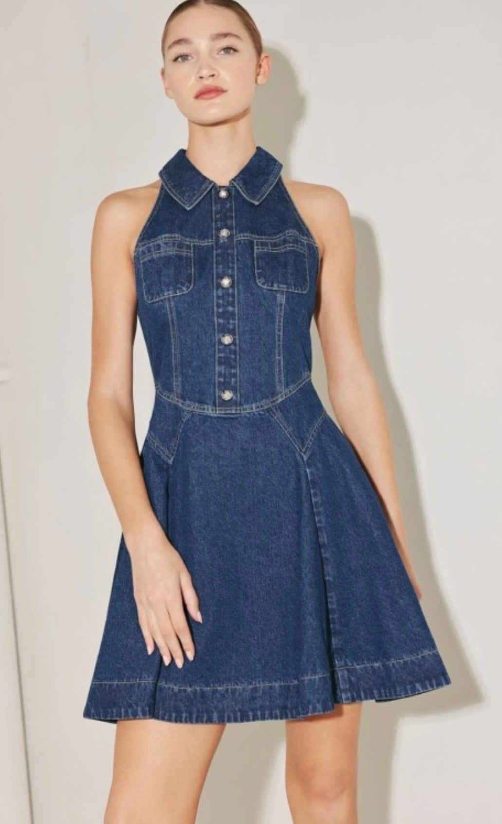 Denim mini dress