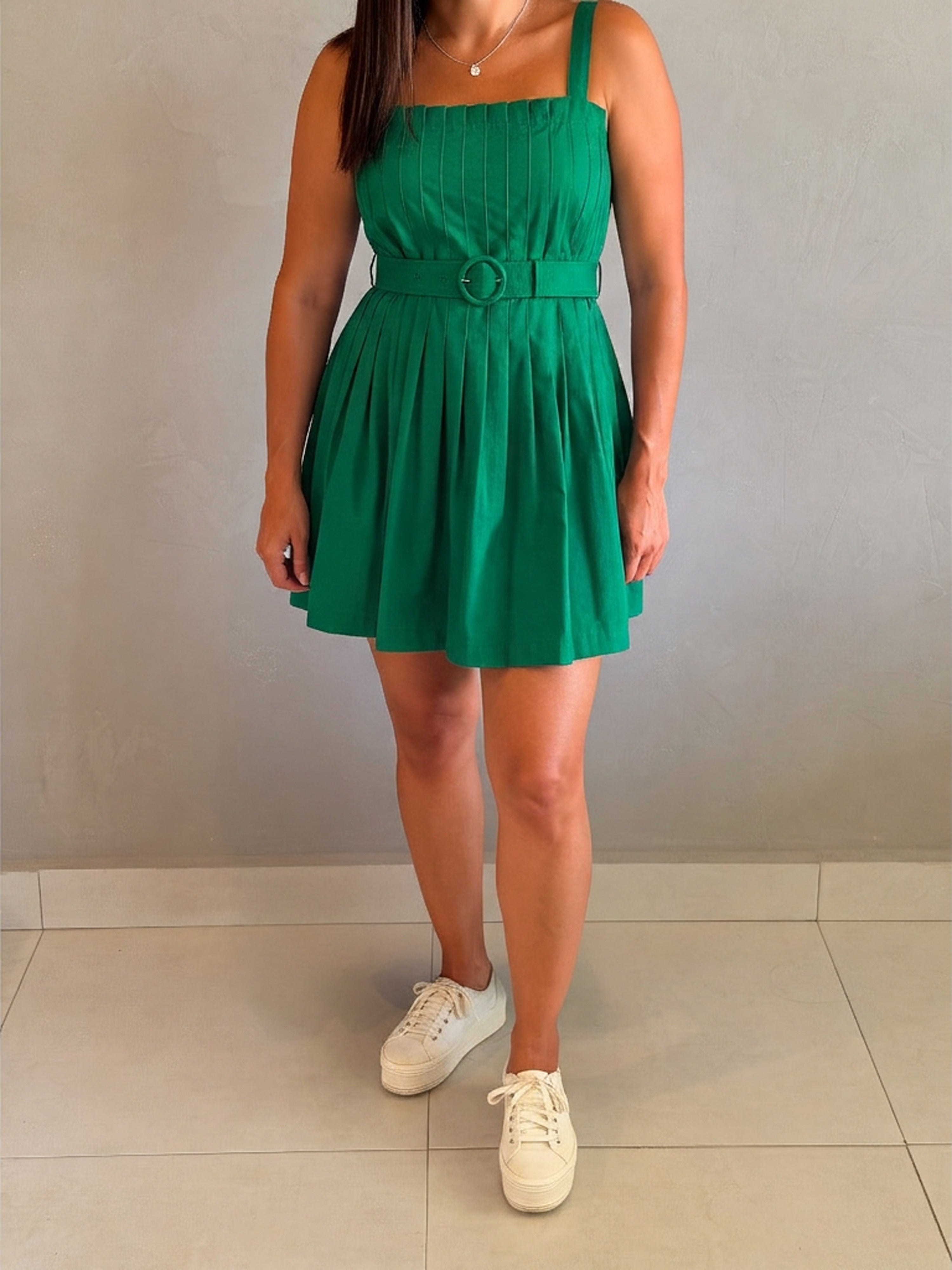 Pleated short dress