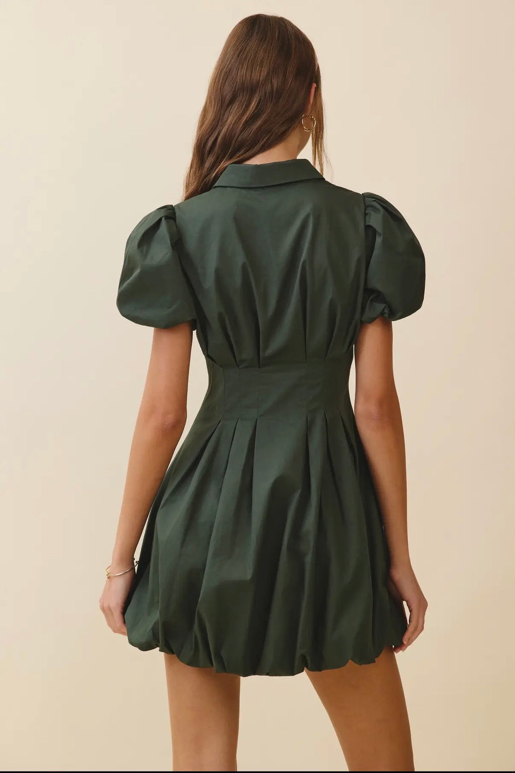 Military puff sleeve dress