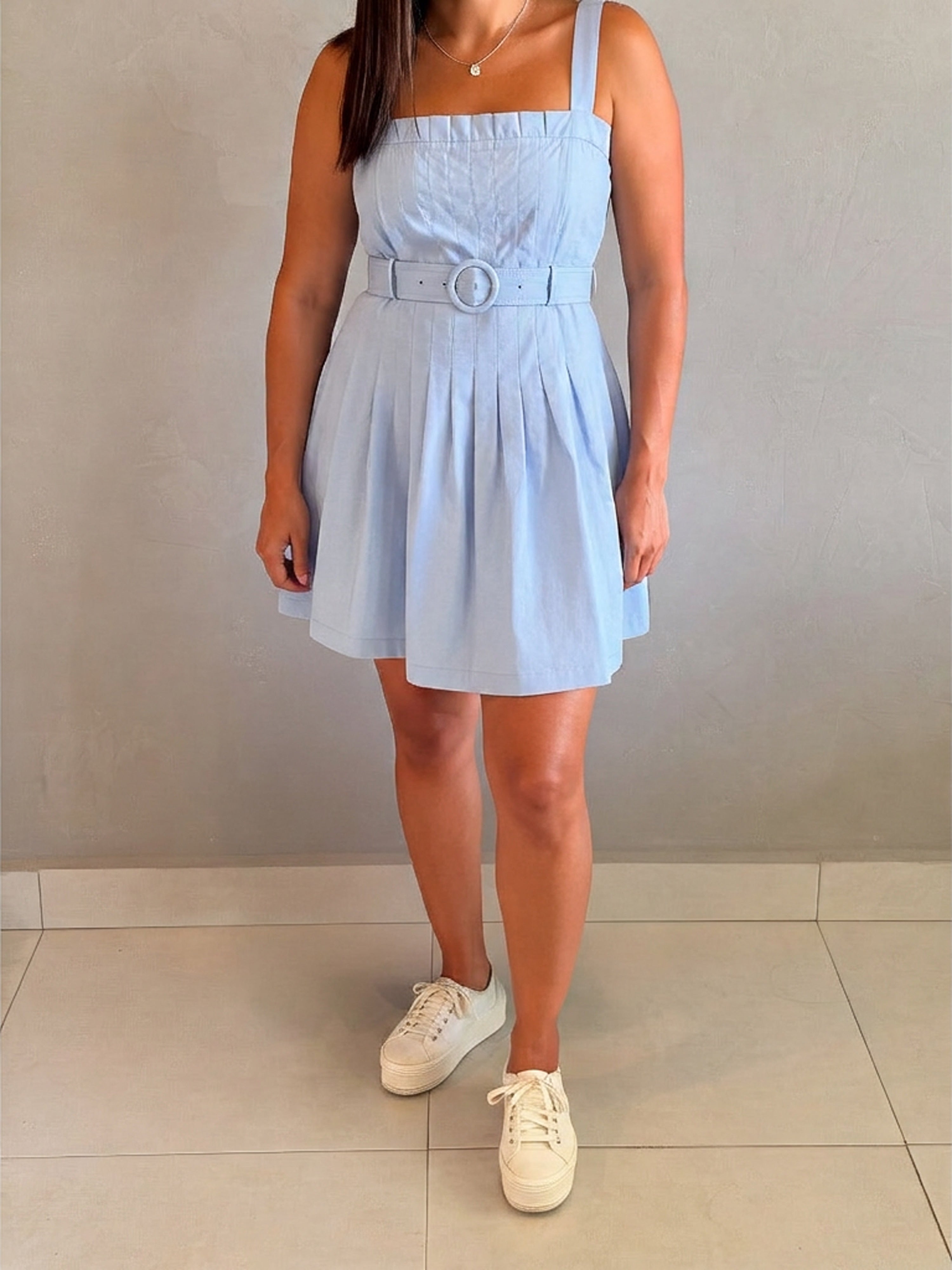 Pleated short dress