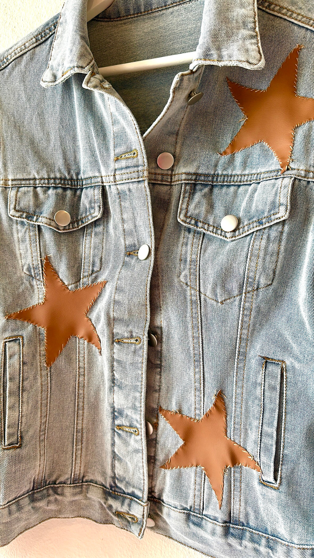 Stella Leather Jean Jacket