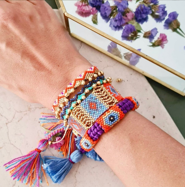 Colorful Seed Beads Charm Letter Bracelet Stretchy Hope Bless Boho Chic  Friendship Pulseras Femme Jewelry (Color : Sun): Buy Online at Best Price  in UAE - Amazon.ae